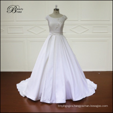 Wedding Dress Satin Wedding Grown   Embroidery Beading Bridal Dress